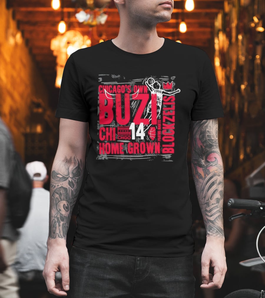 BUZL CHI 14 Blockzilla Homegrown Basketball T-Shirt
