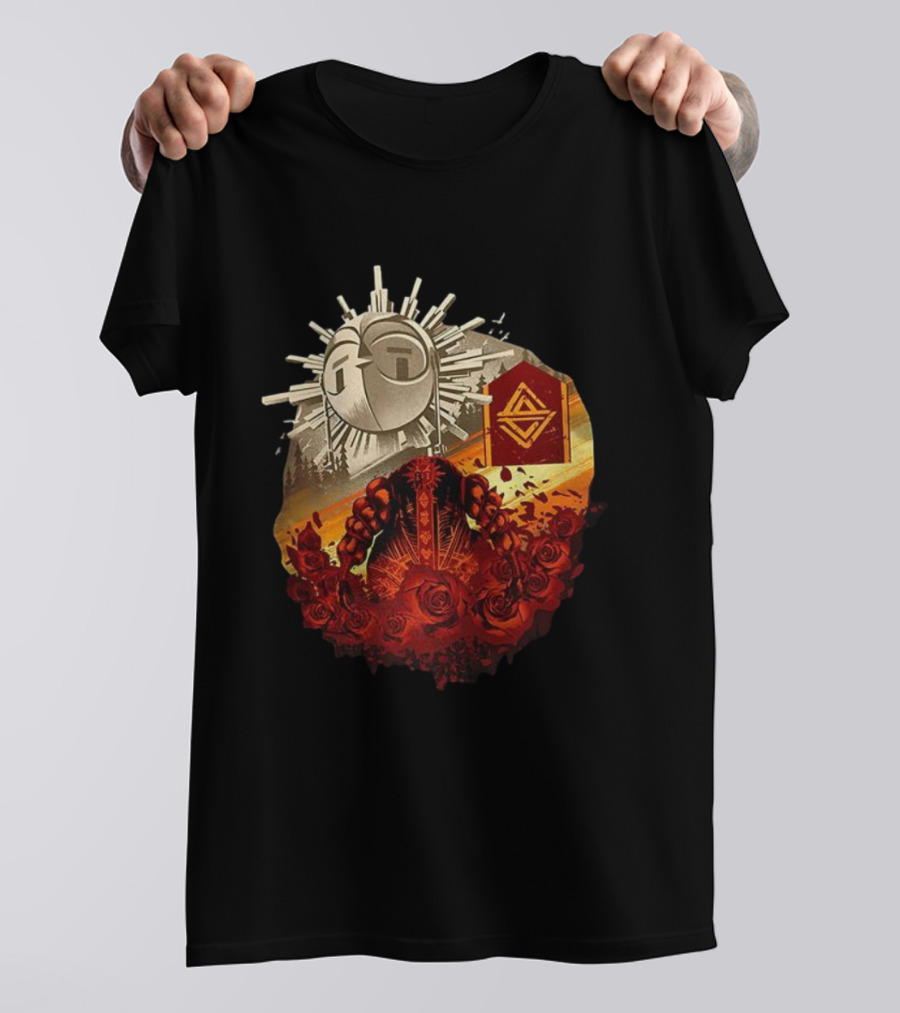 Clair Obscur Expedition 33 Sunburst Symbol Esquie Roses T-Shirt