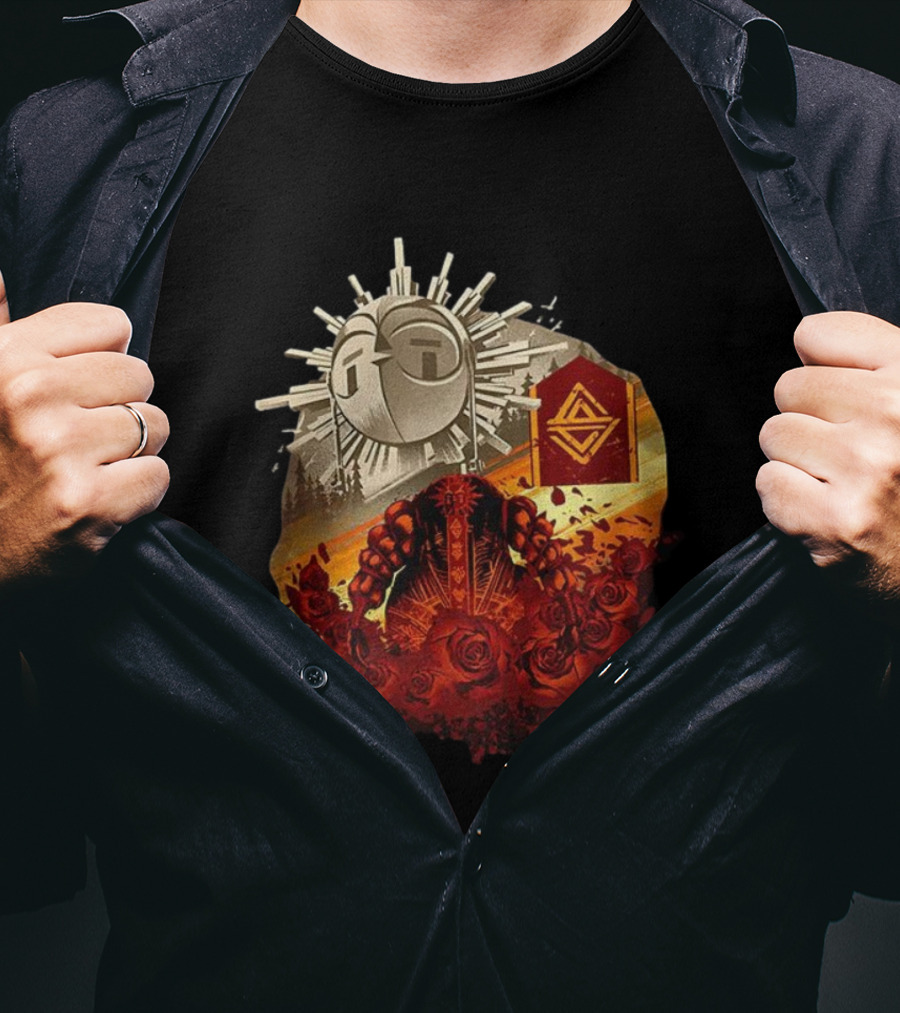 Clair Obscur Expedition 33 Sunburst Symbol Esquie Roses T-Shirt