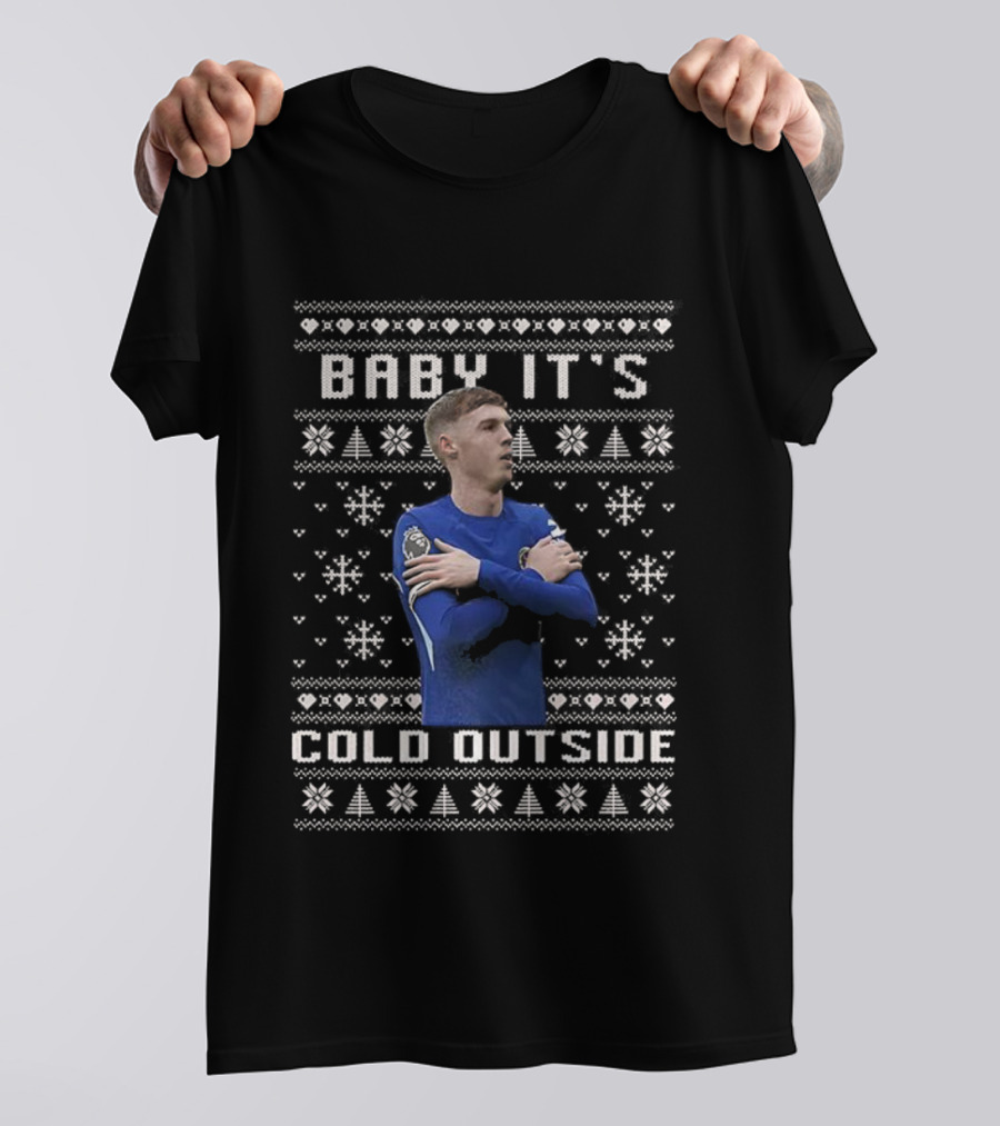 Cole Palmer Chelsea Baby It's Cold Outside Ugly Christmas Sweater Football Celebration T-Shirt