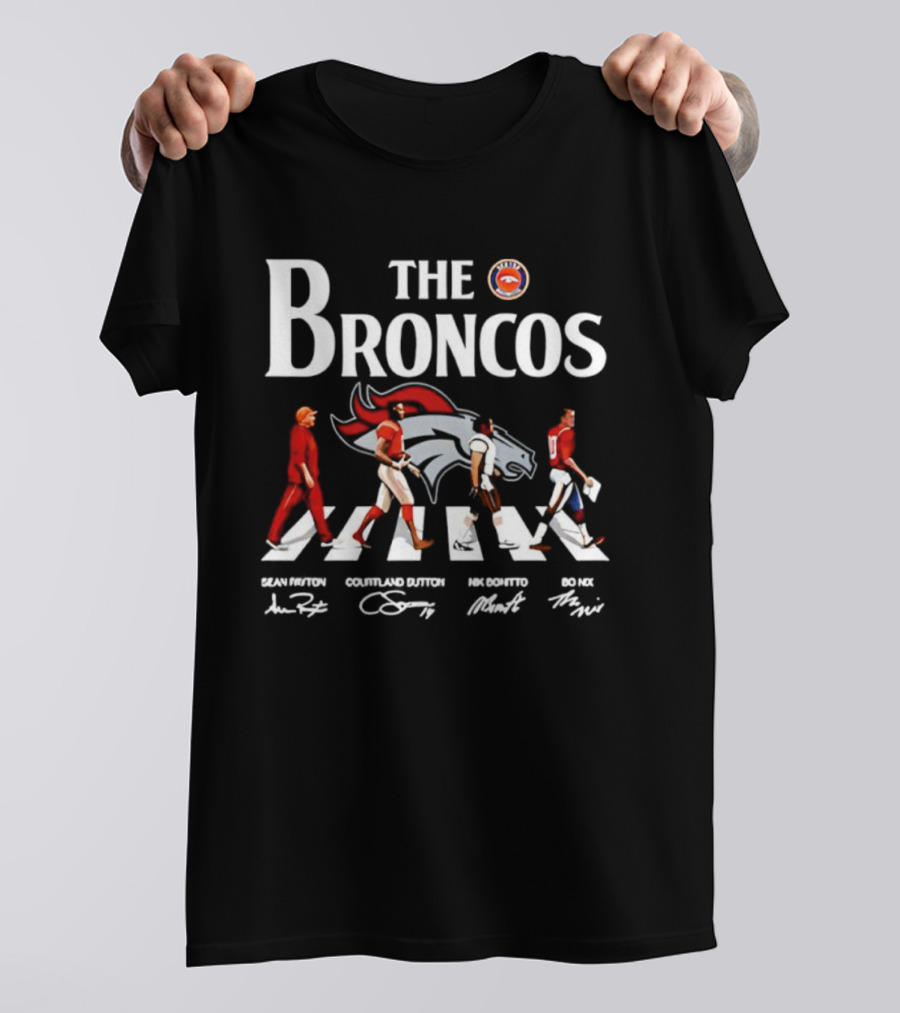 THE BRONCOS ABBEY ROAD WALK PLAYERS AUTOGRAPHS T-Shirt