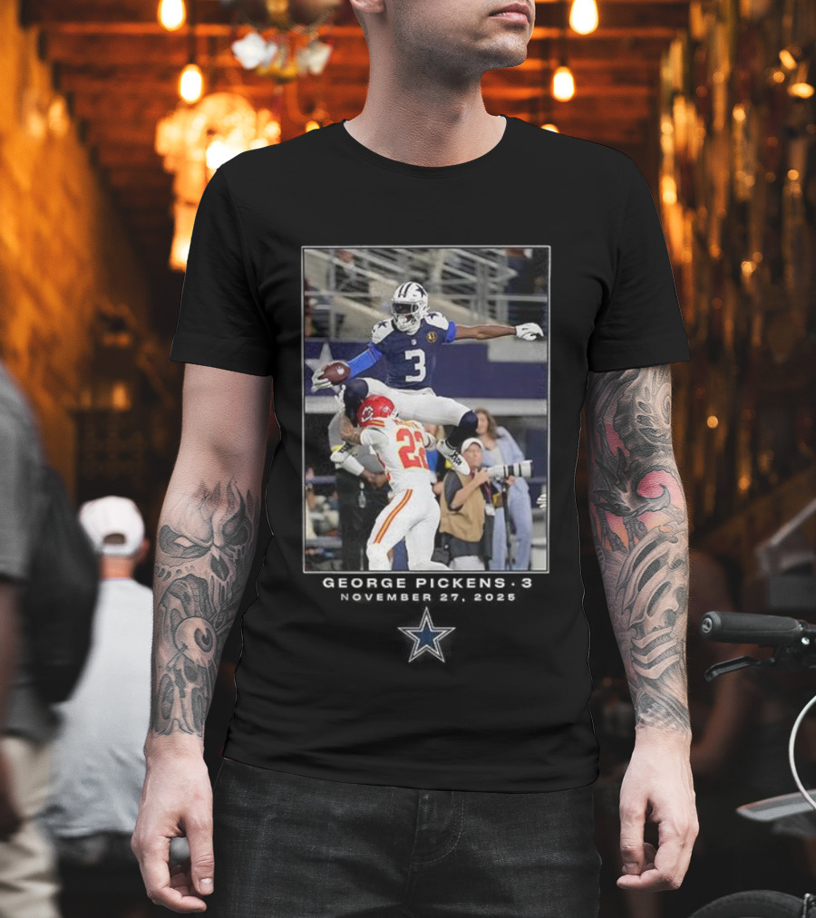 Dallas Cowboys George Pickens Number 3 NFL Week 13 2025 Moment T-Shirt