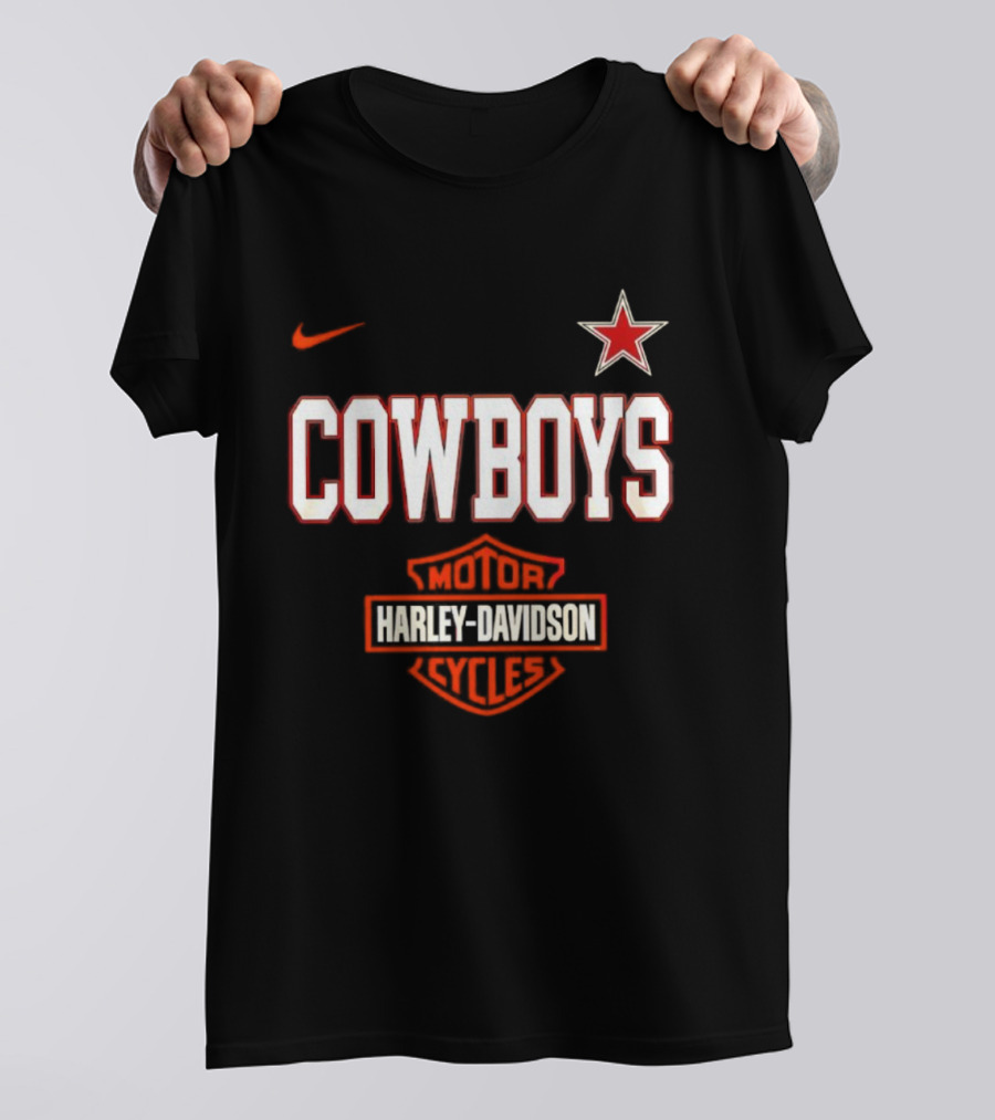 Cowboys Harley Davidson Motor Cycles Nike Star T-Shirt