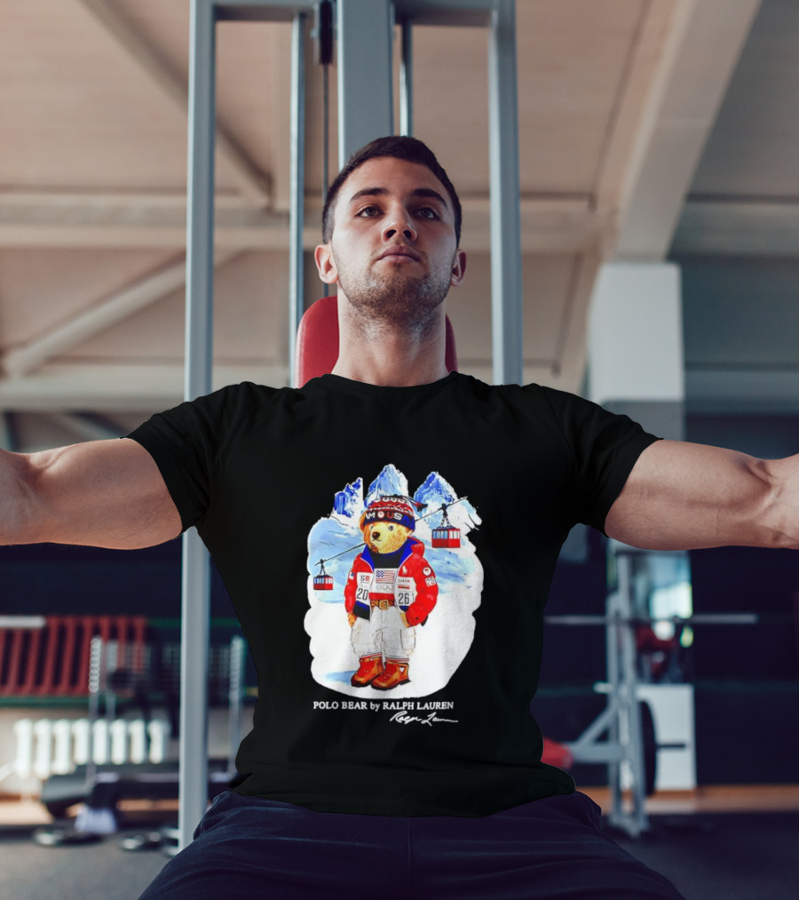 Polo Bear Ralph Lauren Team USA Olympics Winter Ski Mountain Adventure T-Shirt