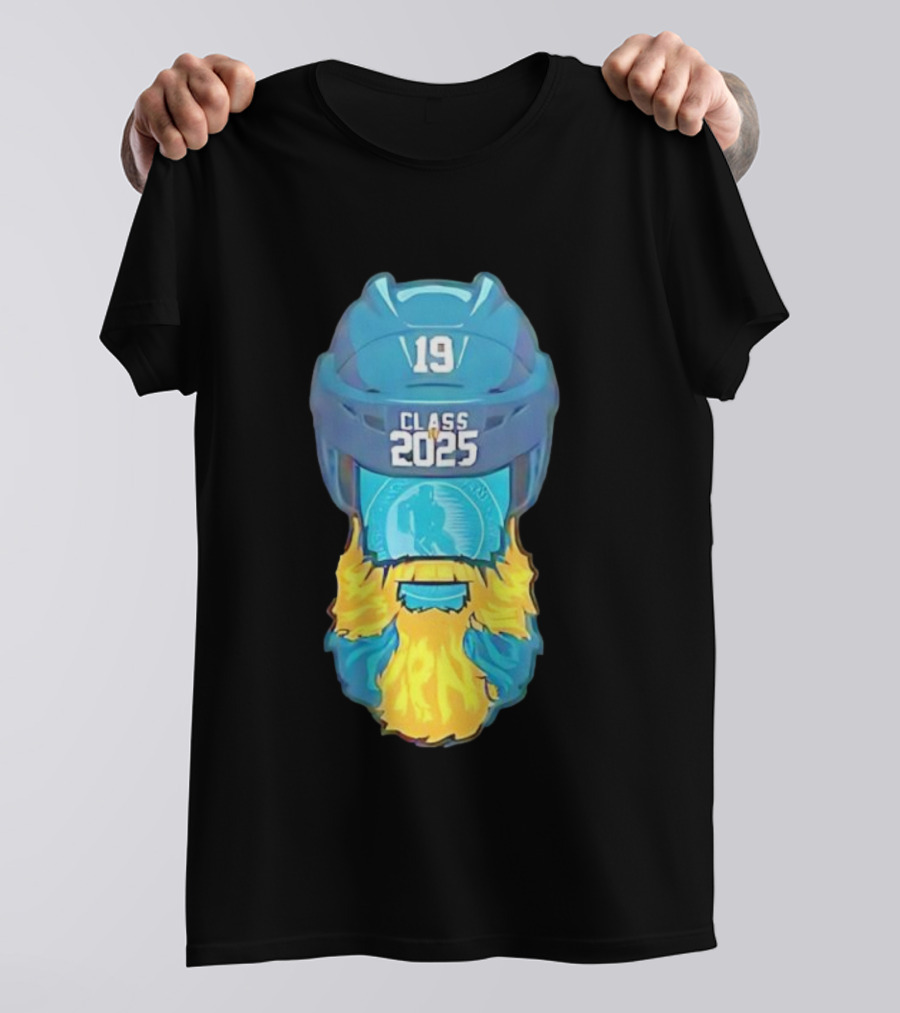 San Jose Sharks 19 Class 2025 Jumbo Beard Hall Of Fame Illustration T-Shirt