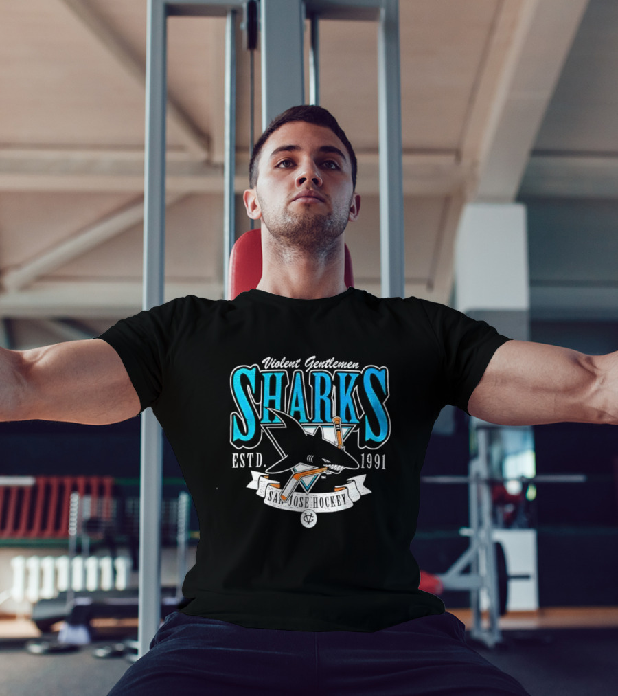 San Jose Sharks Violent Gentlemen ESTD 1991 Distressed T-Shirt