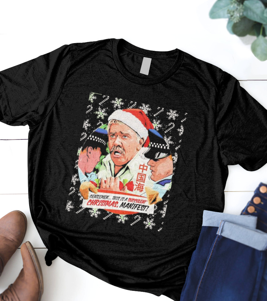 Succulent Chinese Christmas Manifest Gentleman Santa T-Shirt