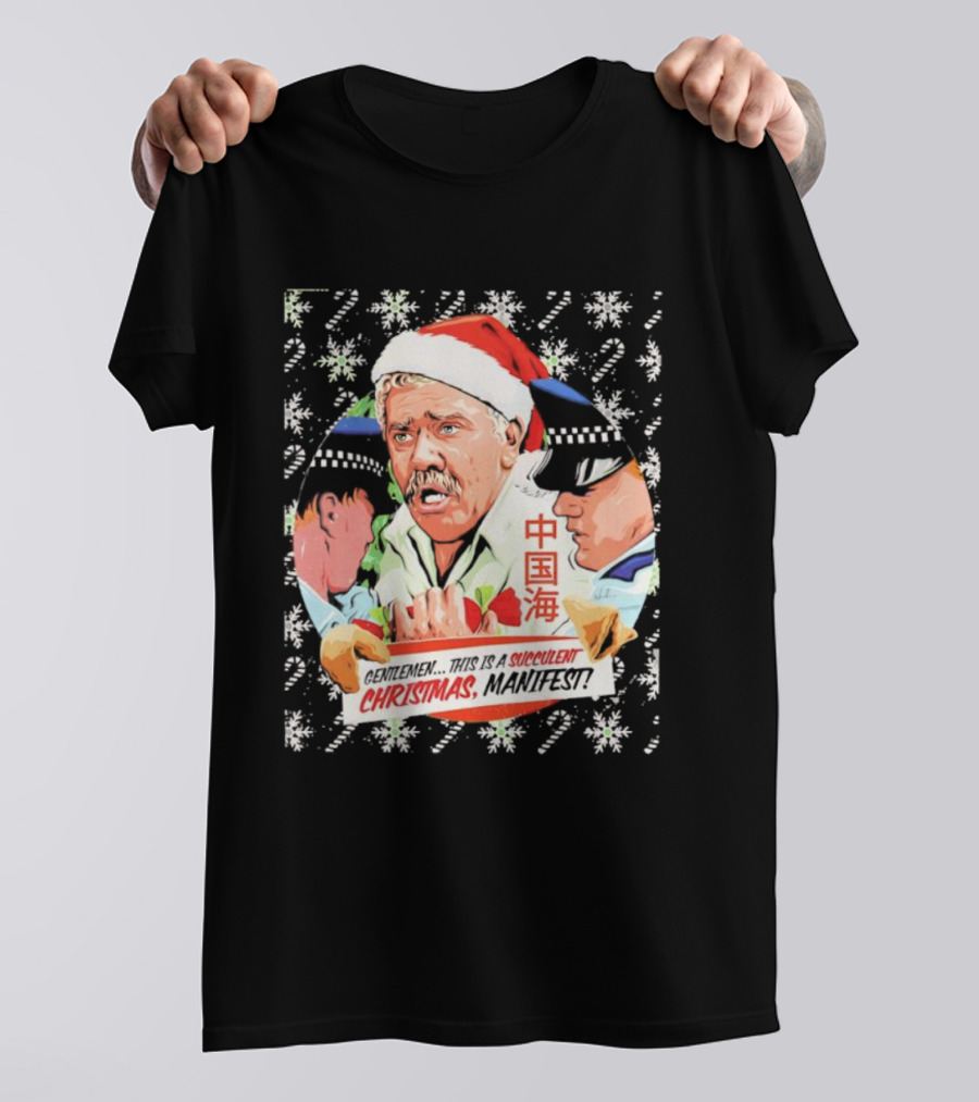 Succulent Chinese Christmas Manifest Gentleman Santa T-Shirt
