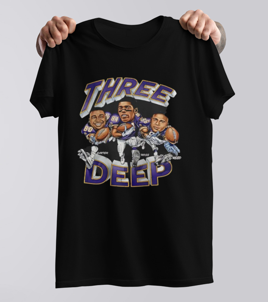 THREE DEEP Carter Moss Reed Football Trio T-Shirt