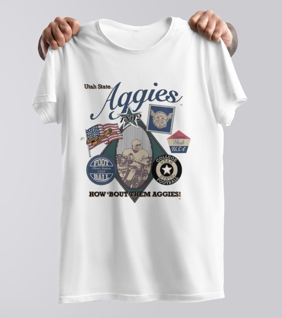 Utah State Aggies 1892 How ’bout Them Aggies Logan Utah USA Football Icons T-Shirt