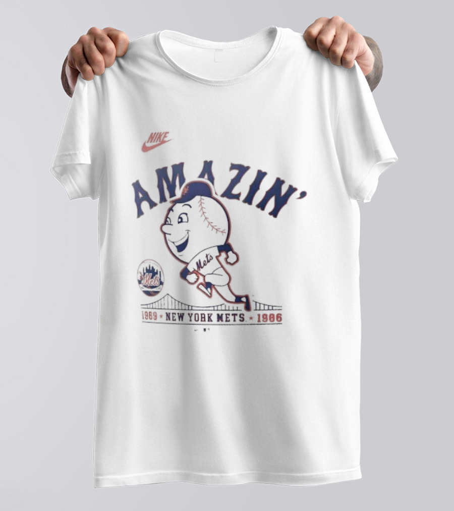 Nike Amazin' New York Mets 1969 1986 Mr. Met T-Shirt