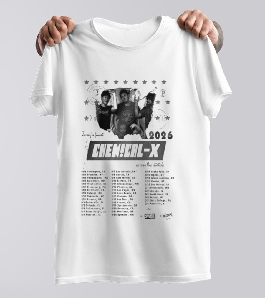 Chemical-X 2026 Across The States Tour Dates And Locations T-Shirt