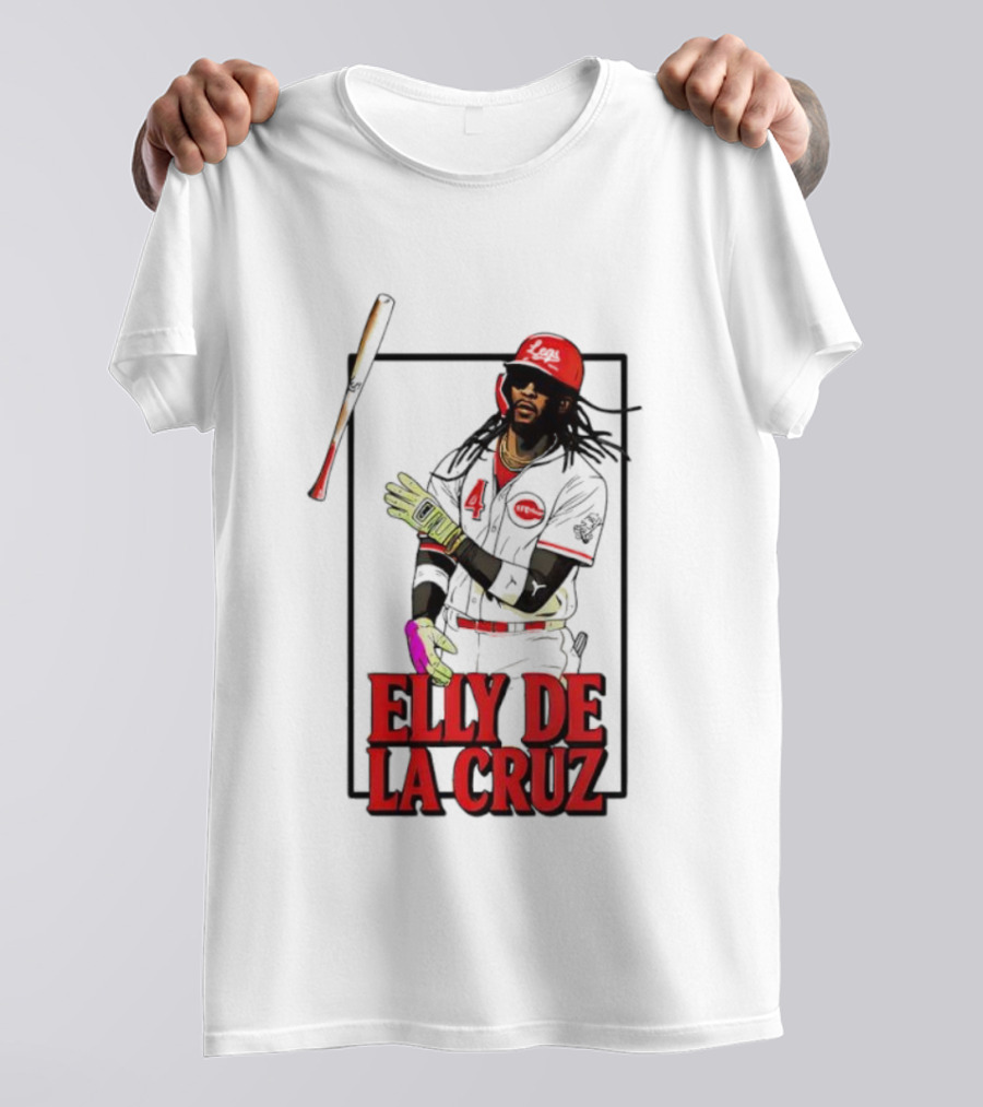 Elly De La Cruz Cincinnati Reds Baseball Player Bat Flip T-Shirt
