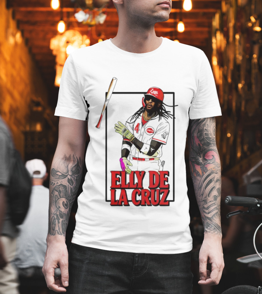 Elly De La Cruz Cincinnati Reds Baseball Player Bat Flip T-Shirt