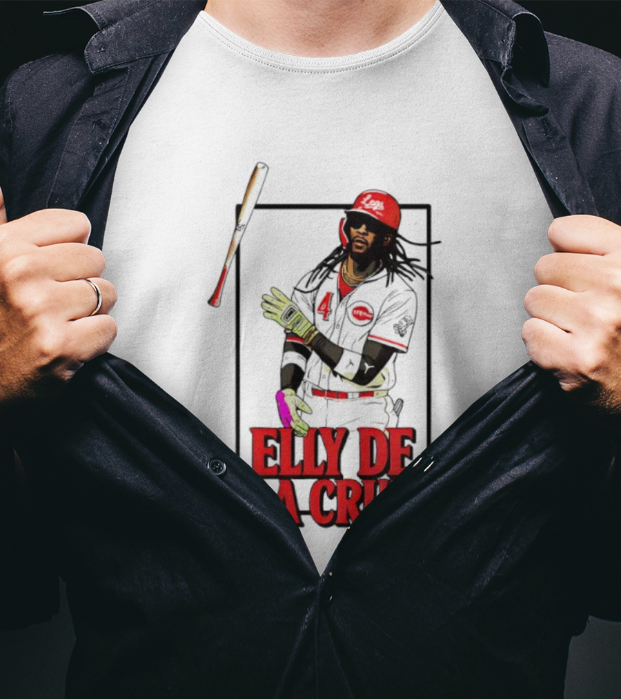 Elly De La Cruz Cincinnati Reds Baseball Player Bat Flip T-Shirt