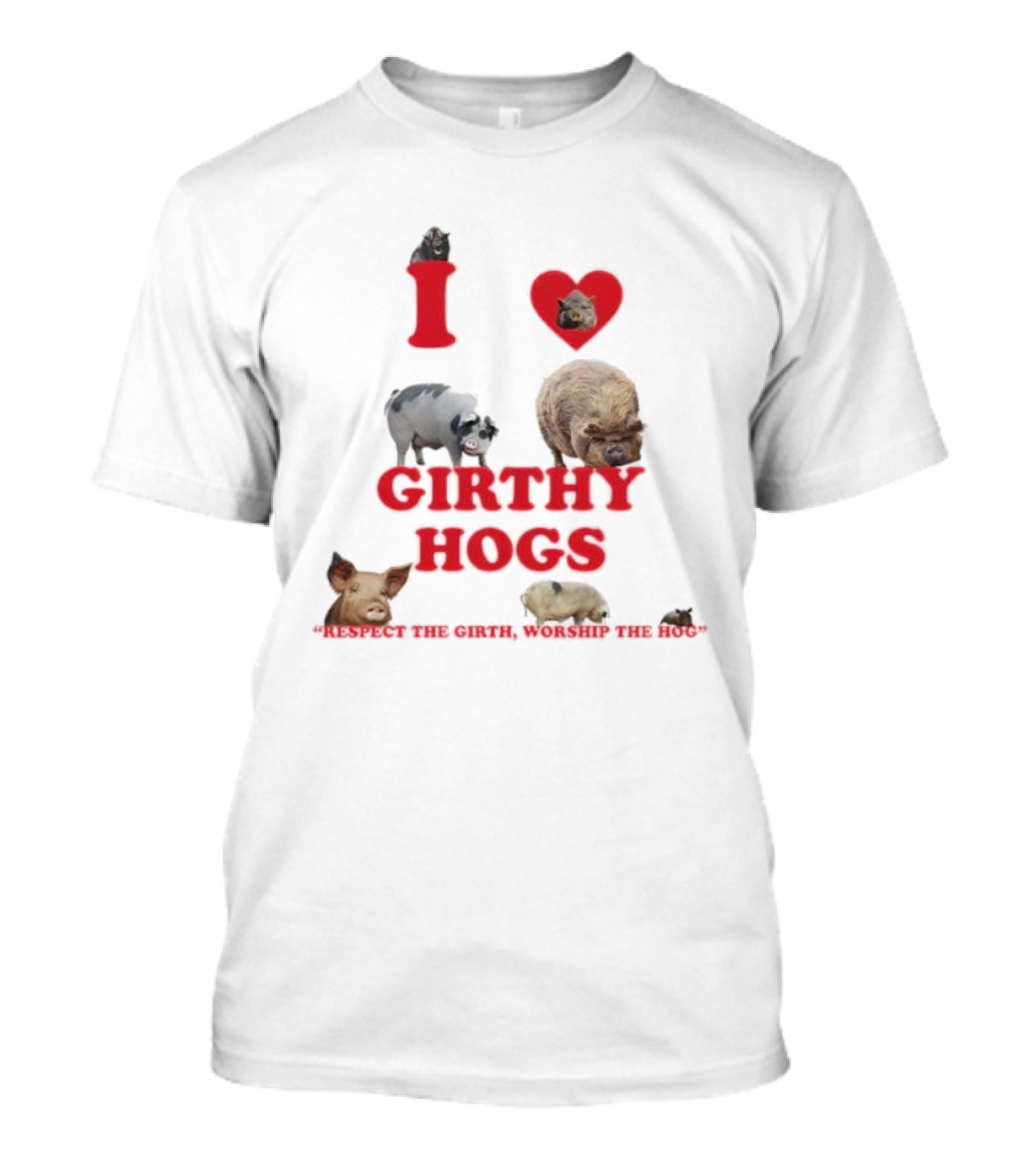 I Love Girthy Hogs Respect The Girth Worship The Hog T-Shirt
