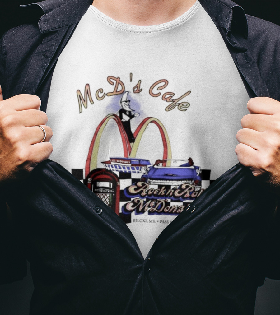 McD's Cafe Rock N Roll McDonald's Vintage Retro Jukebox Classic Arches T-Shirt