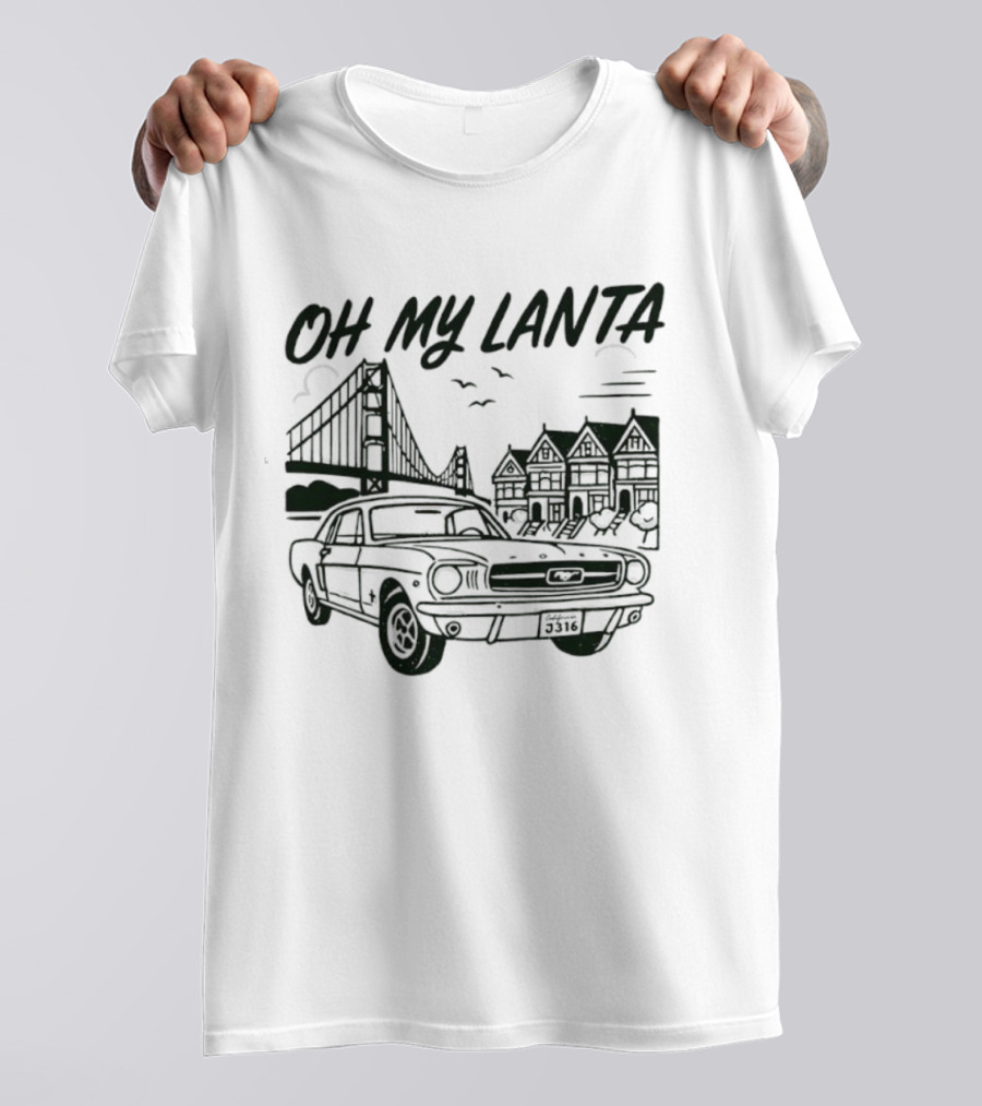 Oh My Lanta San Francisco Classic Car Skyline T-Shirt