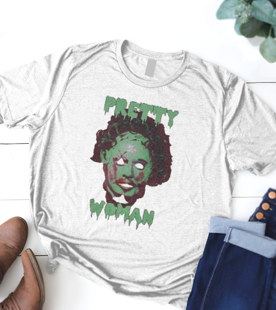 Pretty Woman Texas Chainsaw Massacre Horror Mask T-Shirt