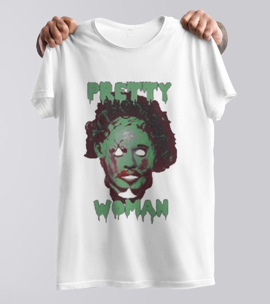 Pretty Woman Texas Chainsaw Massacre Horror Mask T-Shirt