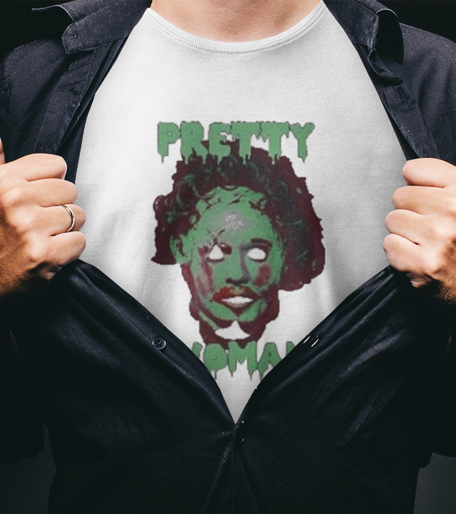 Pretty Woman Texas Chainsaw Massacre Horror Mask T-Shirt