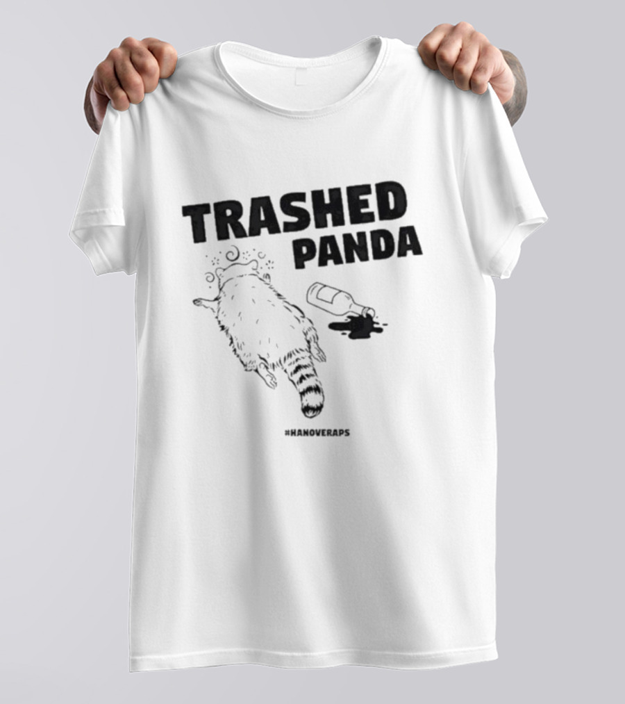 Trashed Panda Hanover Drunk Raccoon Bottle Animal Mischief T-Shirt
