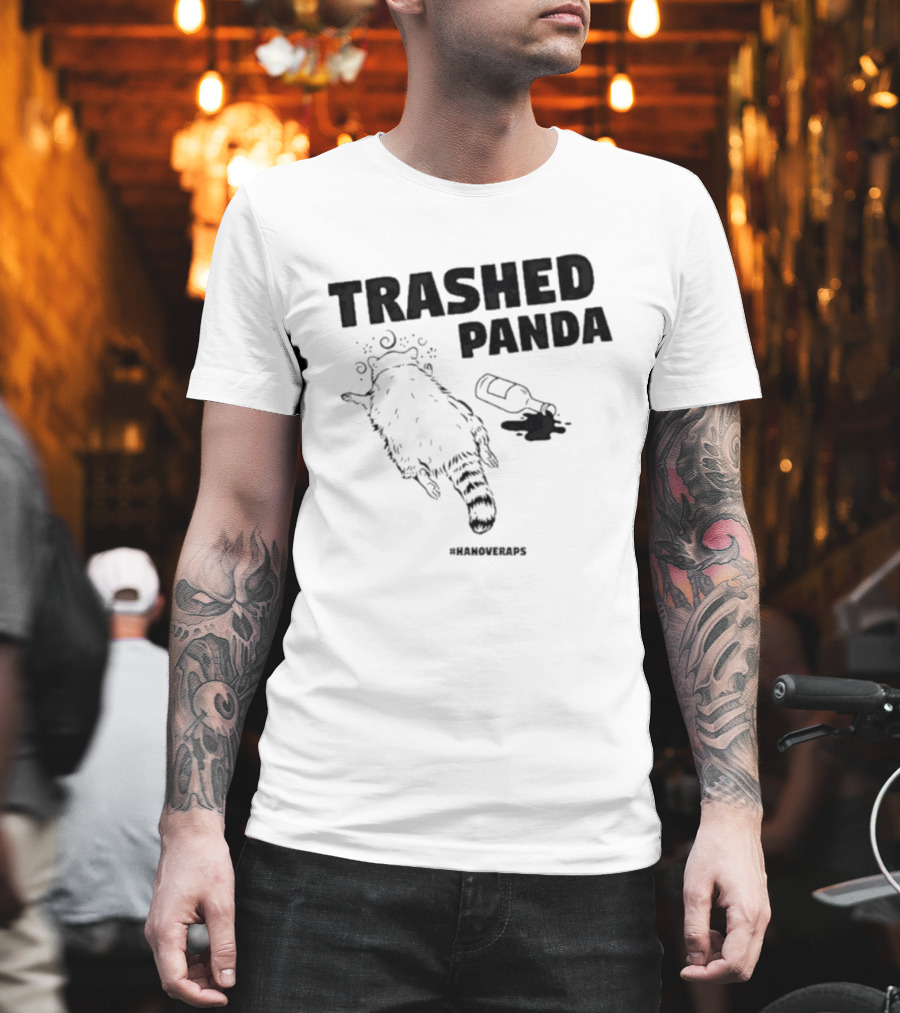Trashed Panda Hanover Drunk Raccoon Bottle Animal Mischief T-Shirt