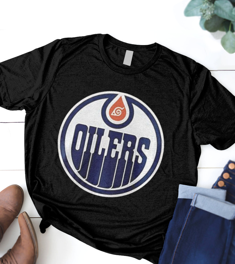 Edmonton Oilers Naruto Shippuden Konoha Collaboration T-Shirt