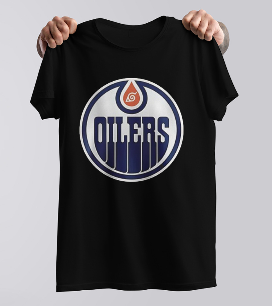 Edmonton Oilers Naruto Shippuden Konoha Collaboration T-Shirt