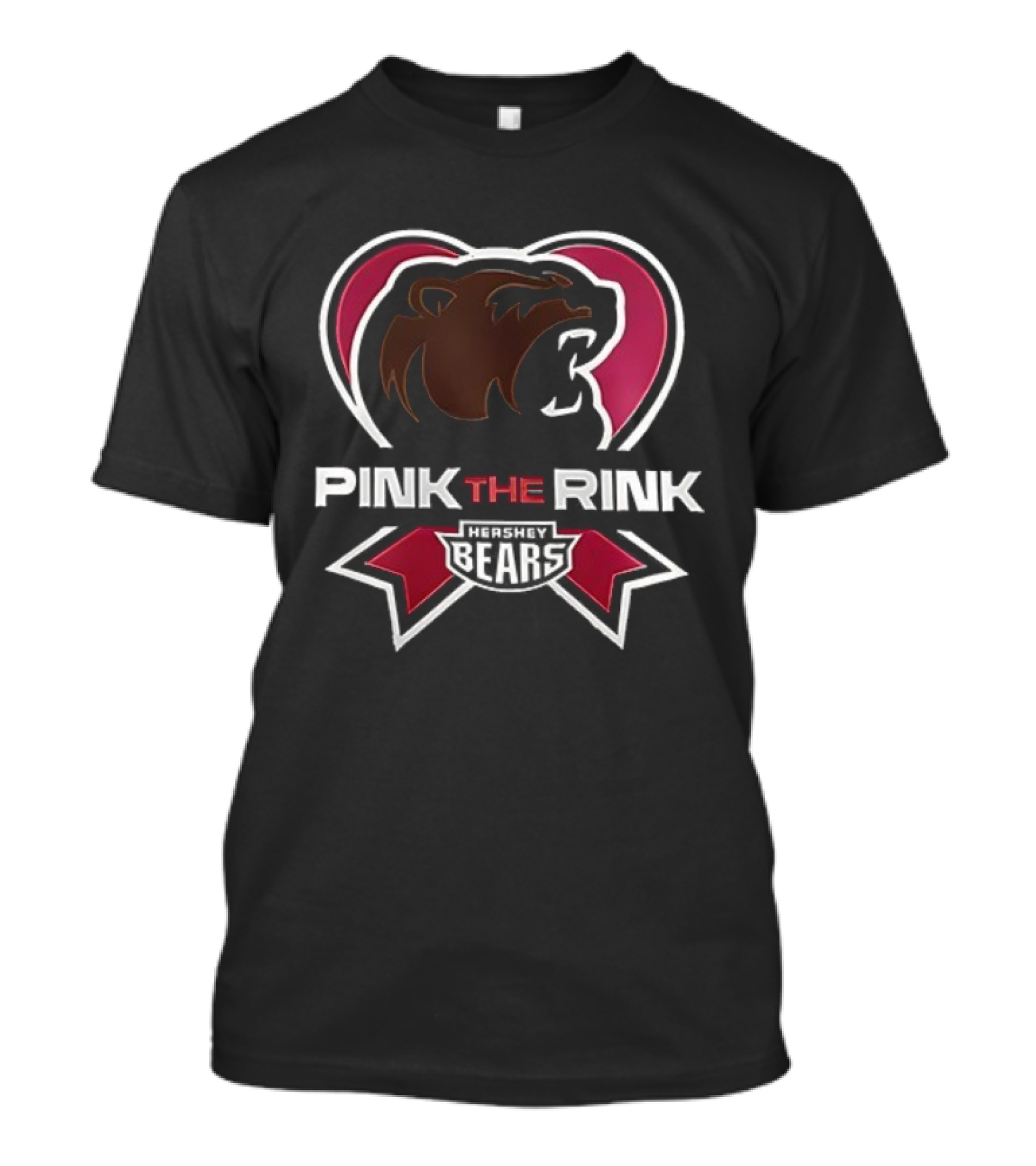 Hershey Bears Pink The Rink Event Heart Ribbon T-Shirt