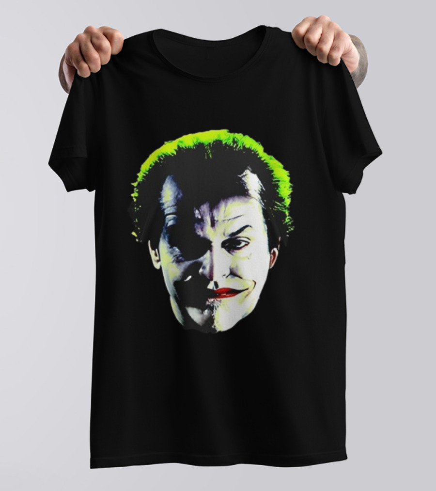 Jack Nicholson Joker Green Hair Batman Villain Face T-Shirt