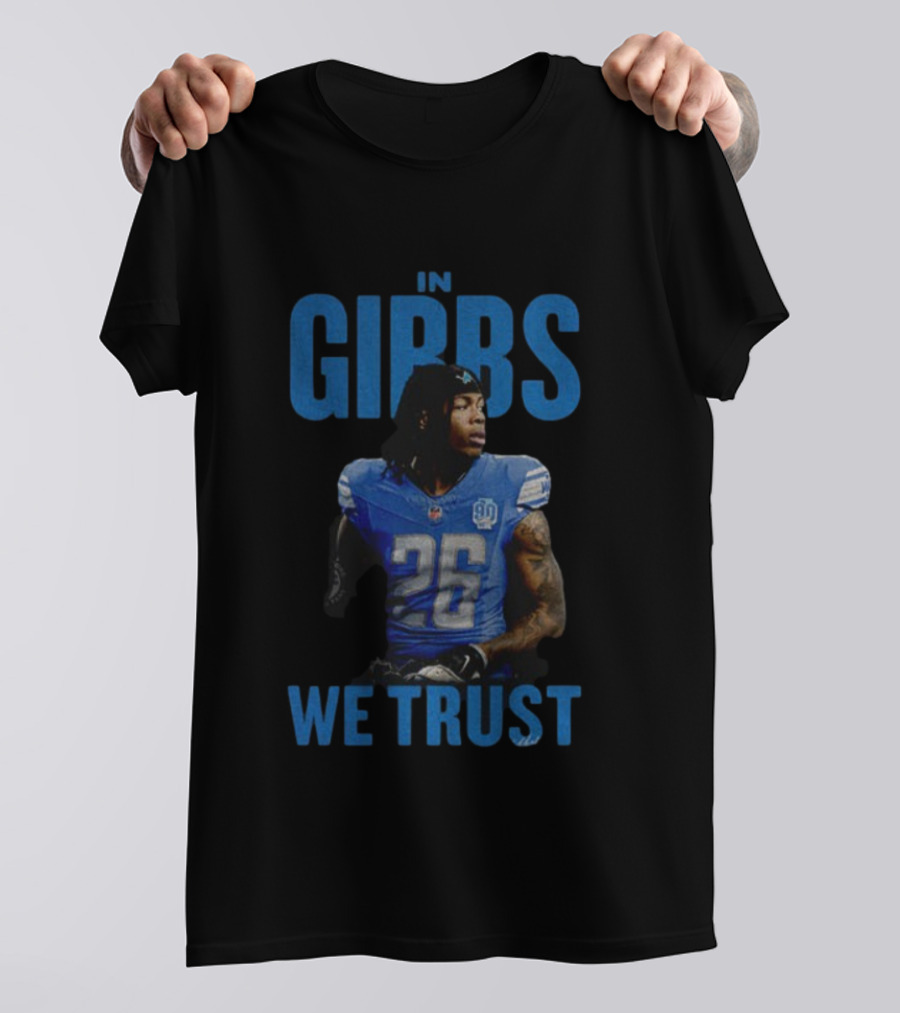 Jahmyr Gibbs Detroit Lions In Gibbs We Trust NFL Football 2025 Player 26 T-Shirt