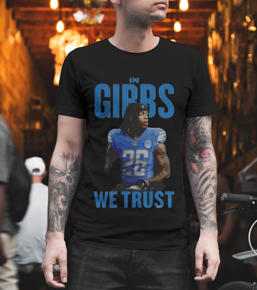 Jahmyr Gibbs Detroit Lions In Gibbs We Trust NFL Football 2025 Player 26 T-Shirt