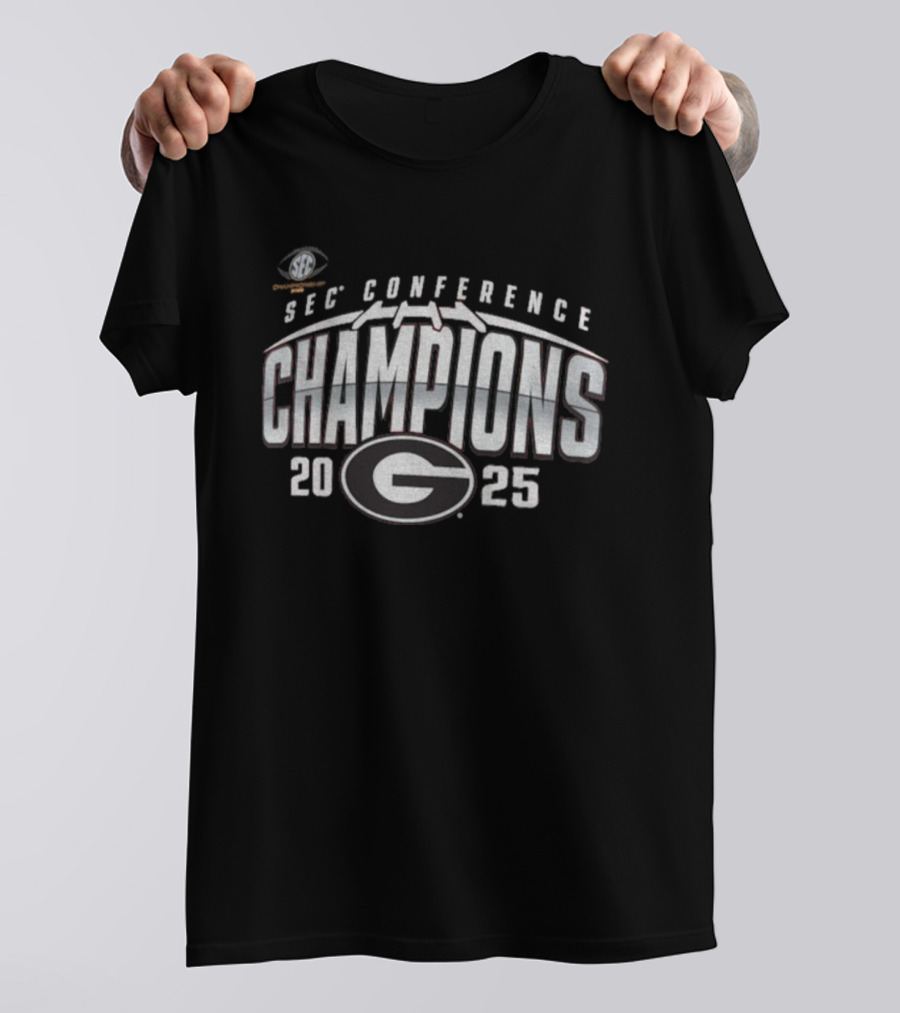 Georgia Bulldogs SEC Conference Champions 2025 Football Endzone Speed T-Shirt