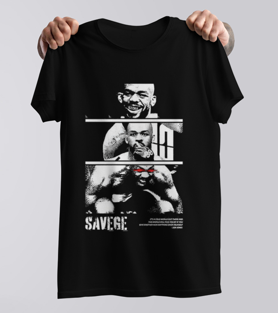 Jones Jones Savage Red Glove Fighter Portrait T-Shirt