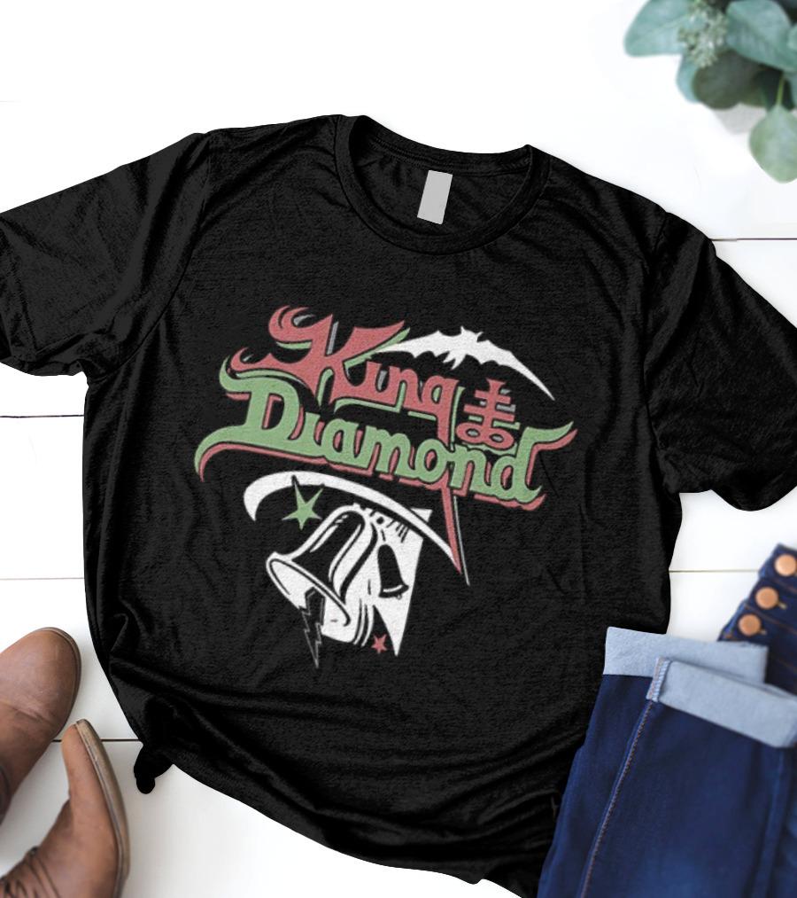 King Diamond No Presents For Christmas Flying Bat Vintage Retro Style T-Shirt