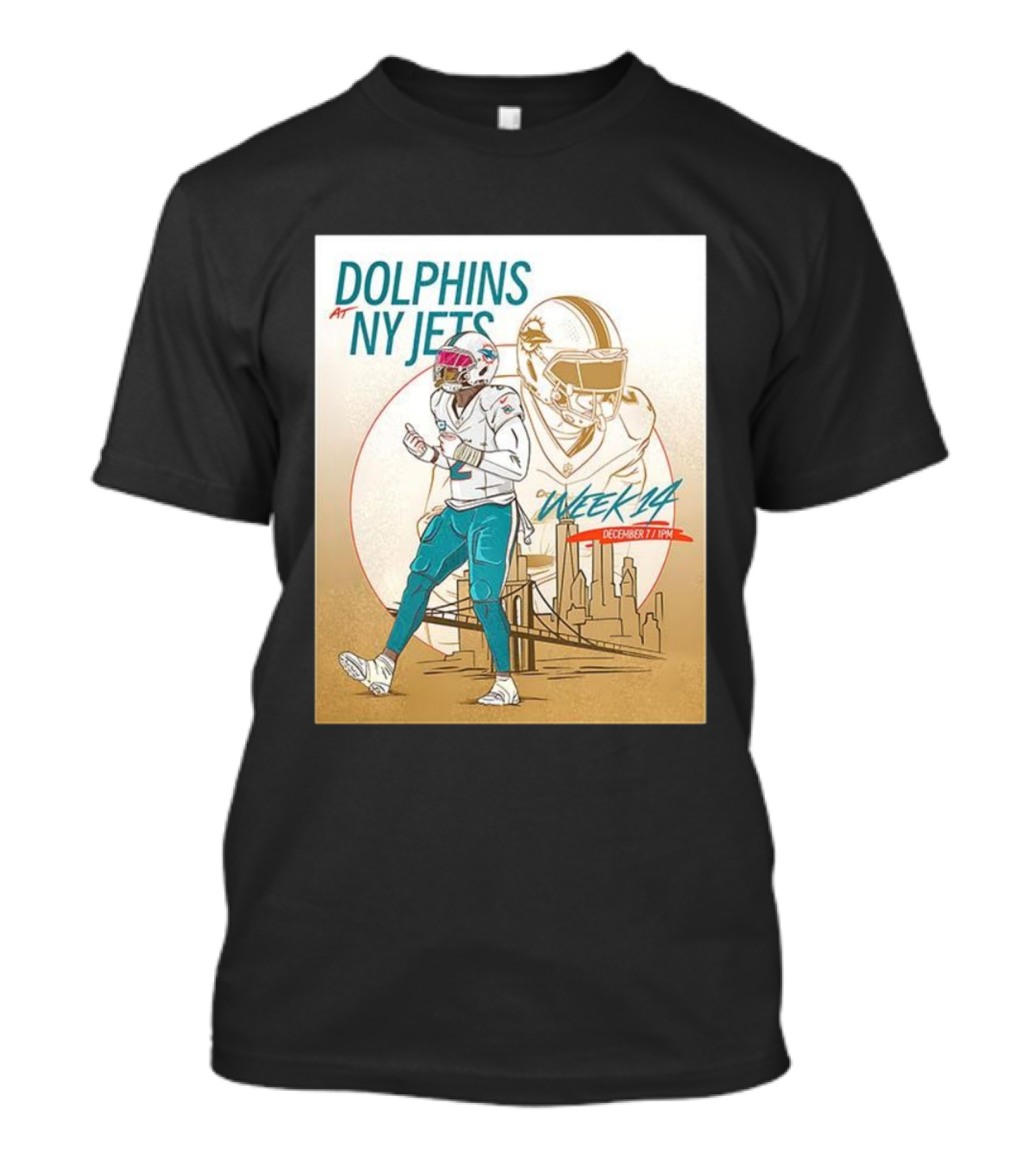 Dolphins At NY Jets Week 14 December 7 1PM Football Matchup T-Shirt
