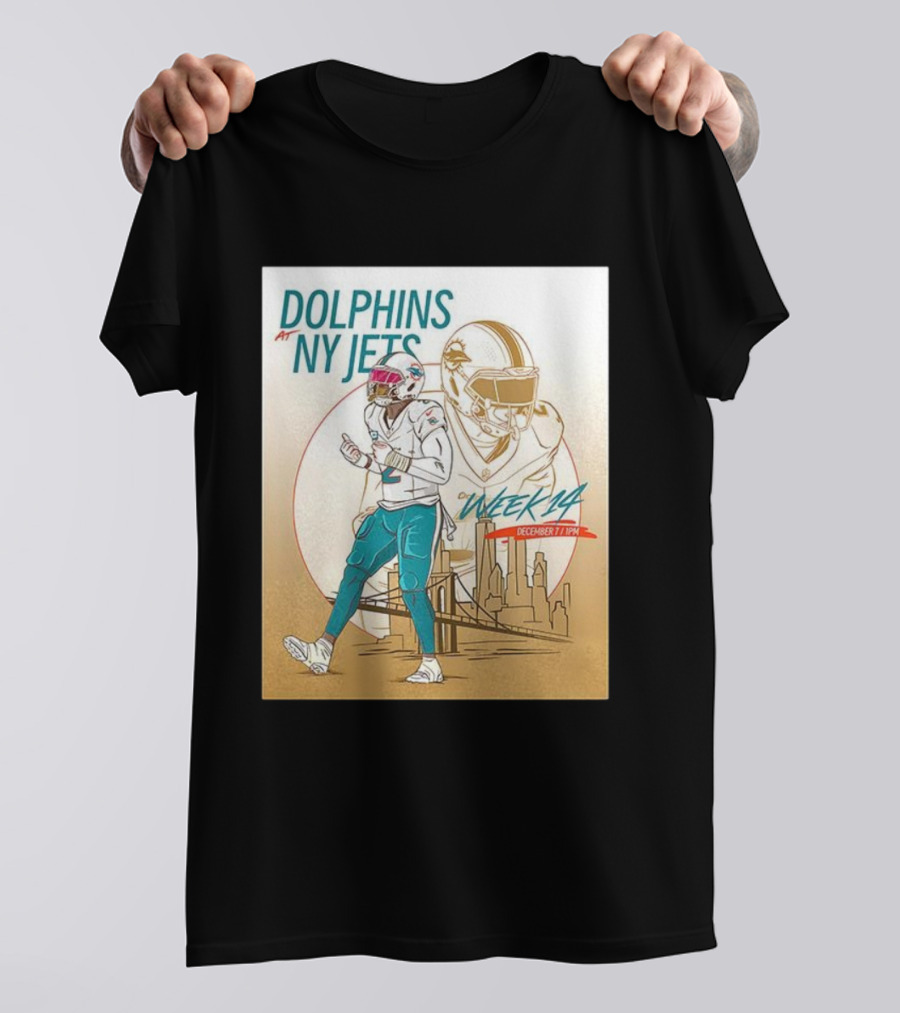 Dolphins At NY Jets Week 14 December 7 1PM Football Matchup T-Shirt