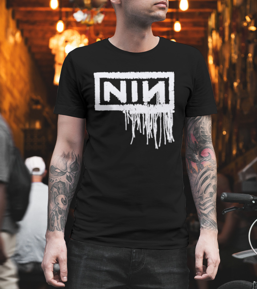 Nine Inch Nails NIN With Teeth Dripping Logo 20th Anniversary T-Shirt