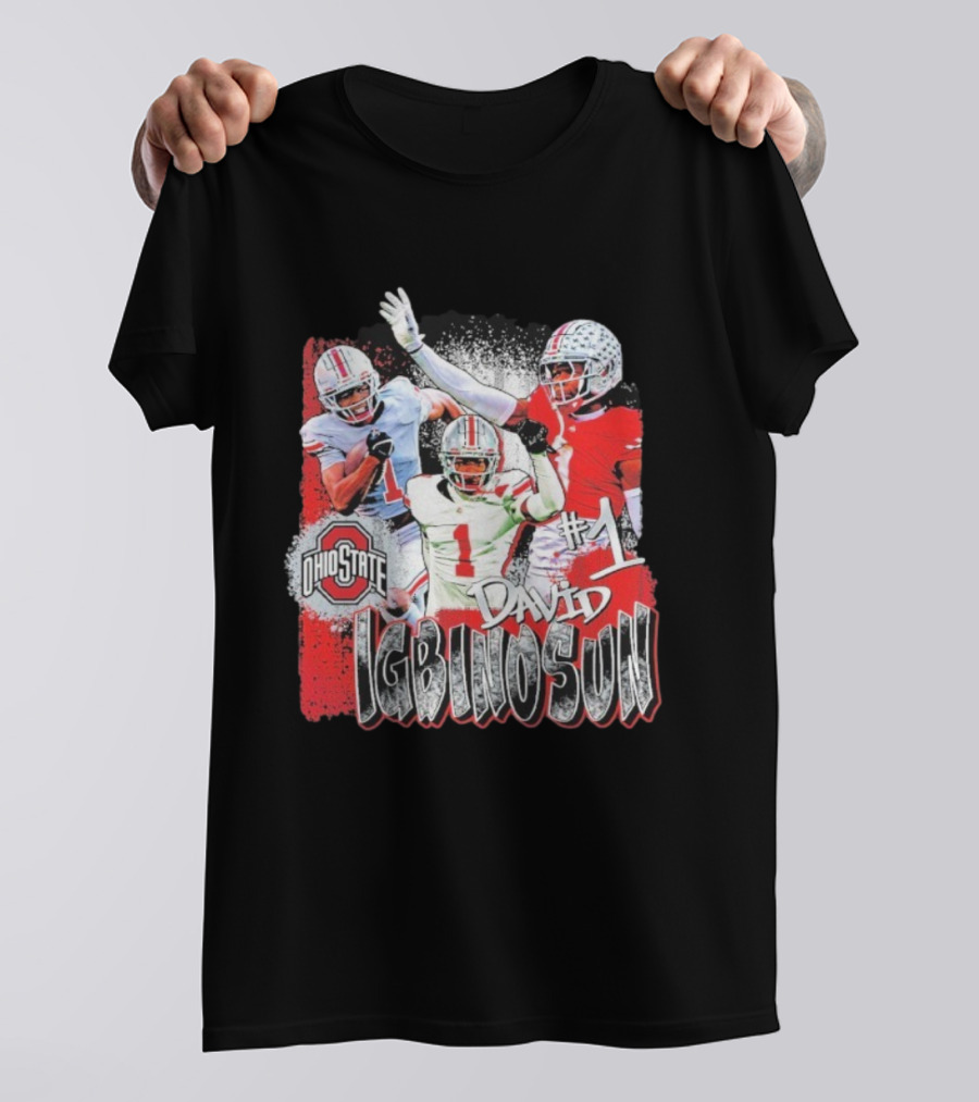 Ohio State Buckeyes Davison Igbinosun #1 Highlight Football Fan Gear T-Shirt