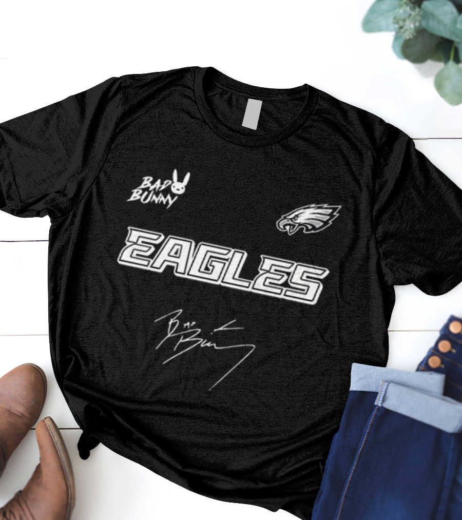 Philadelphia Eagles Bad Bunny Signature Collaboration T-Shirt