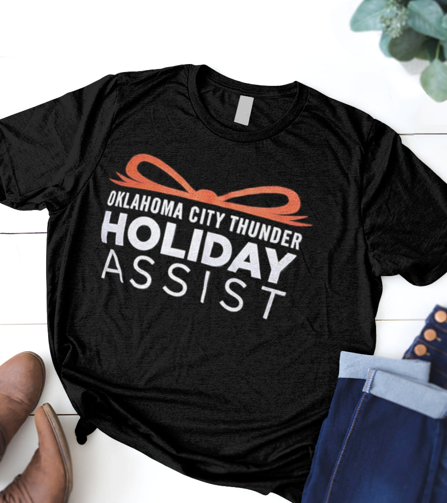 Oklahoma City Thunder Holiday Assist Bow Logo T-Shirt