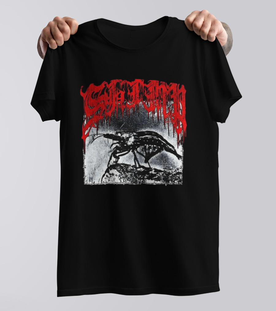 Death Metal Shrimp Lover Retro Horror Style T-Shirt