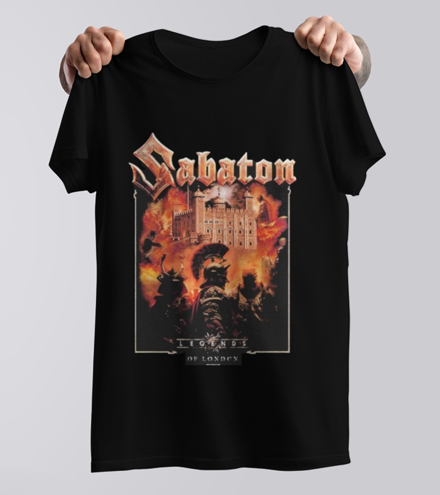 Sabaton Legendary Tour Europe 2025 Legends Of London Tower Warriors Flames T-Shirt