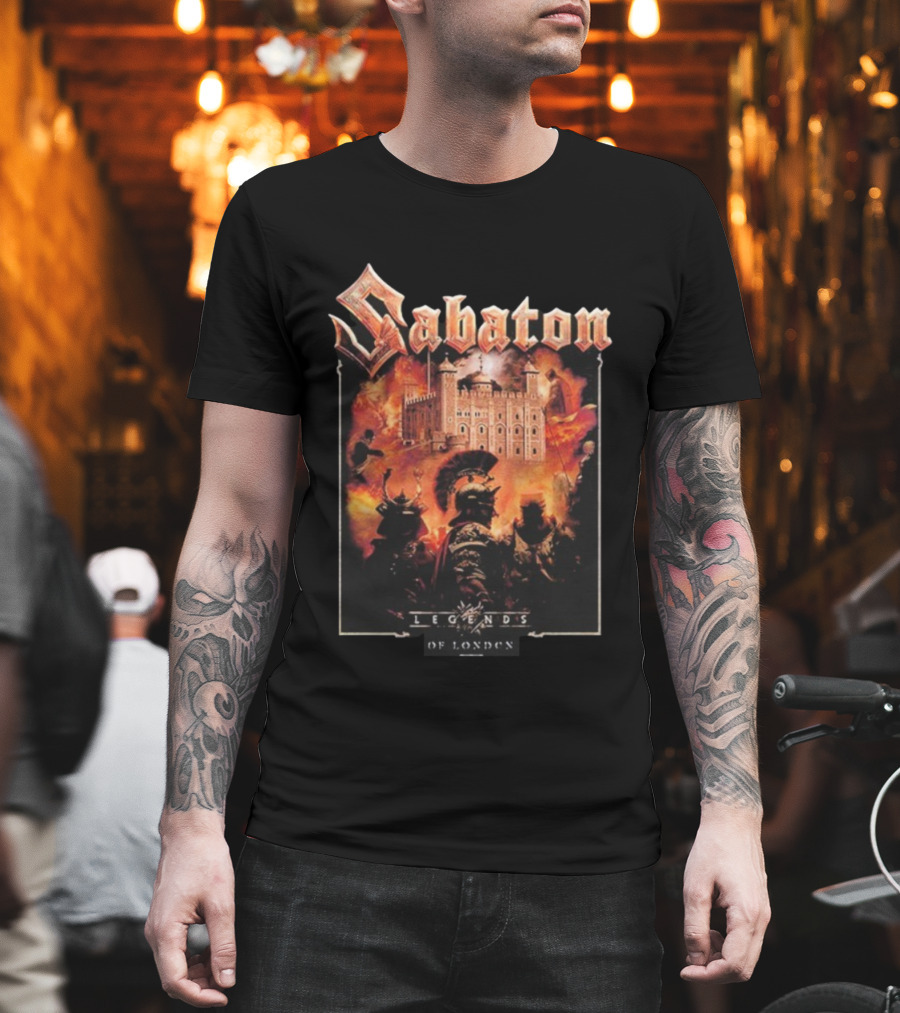 Sabaton Legendary Tour Europe 2025 Legends Of London Tower Warriors Flames T-Shirt