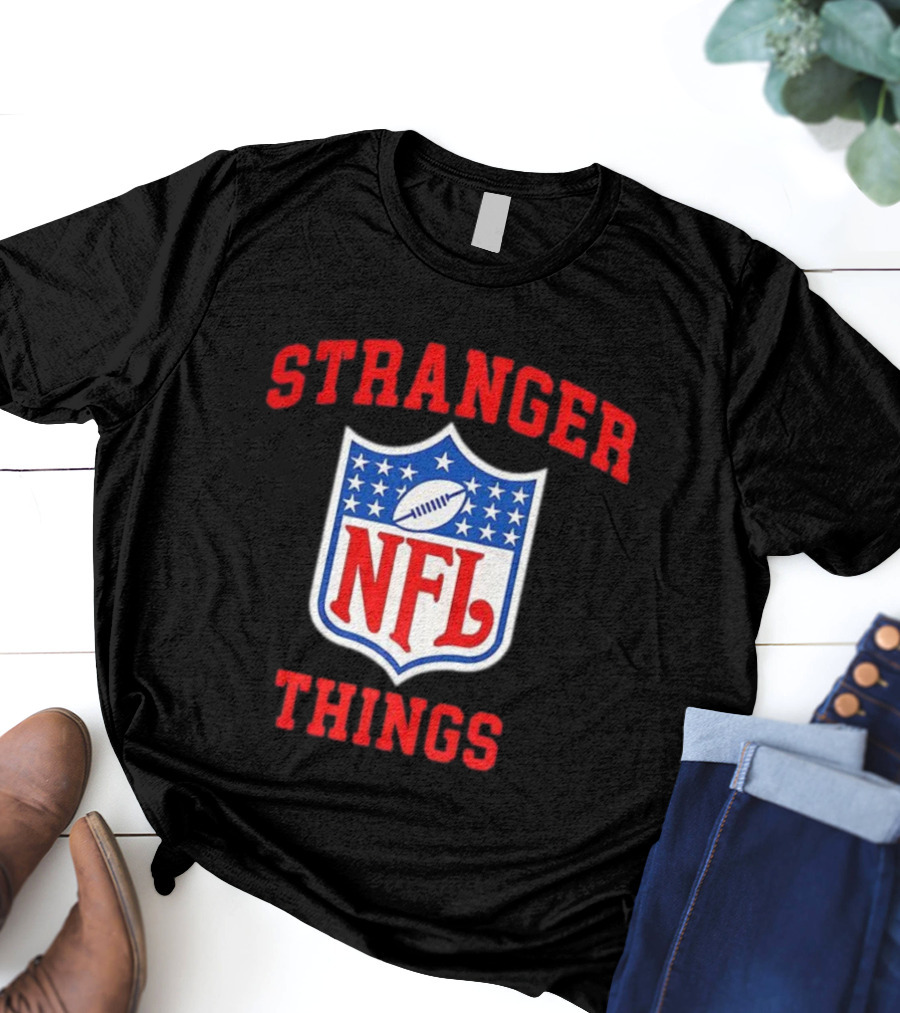 Stranger Things NFL Mashup Collaboration Sports Fans Nostalgia Apparel T-Shirt