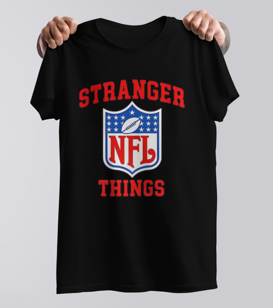 Stranger Things NFL Mashup Collaboration Sports Fans Nostalgia Apparel T-Shirt