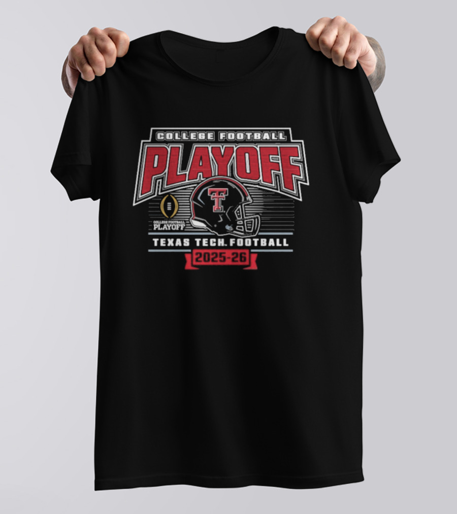 Texas Tech Football College Playoff 2025 Red Raiders Helmet T-Shirt