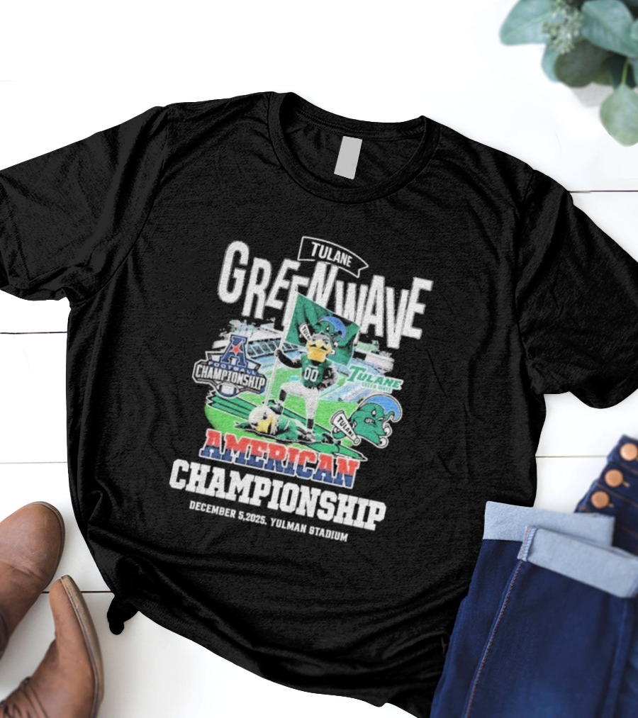 Tulane Green Wave American Championship Football December 2025 Tulane Stadium T-Shirt