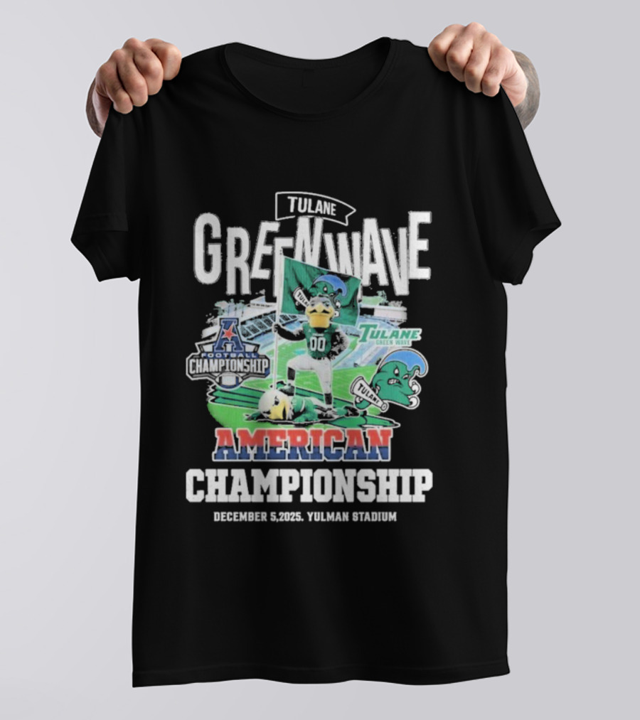 Tulane Green Wave American Championship Football December 2025 Tulane Stadium T-Shirt